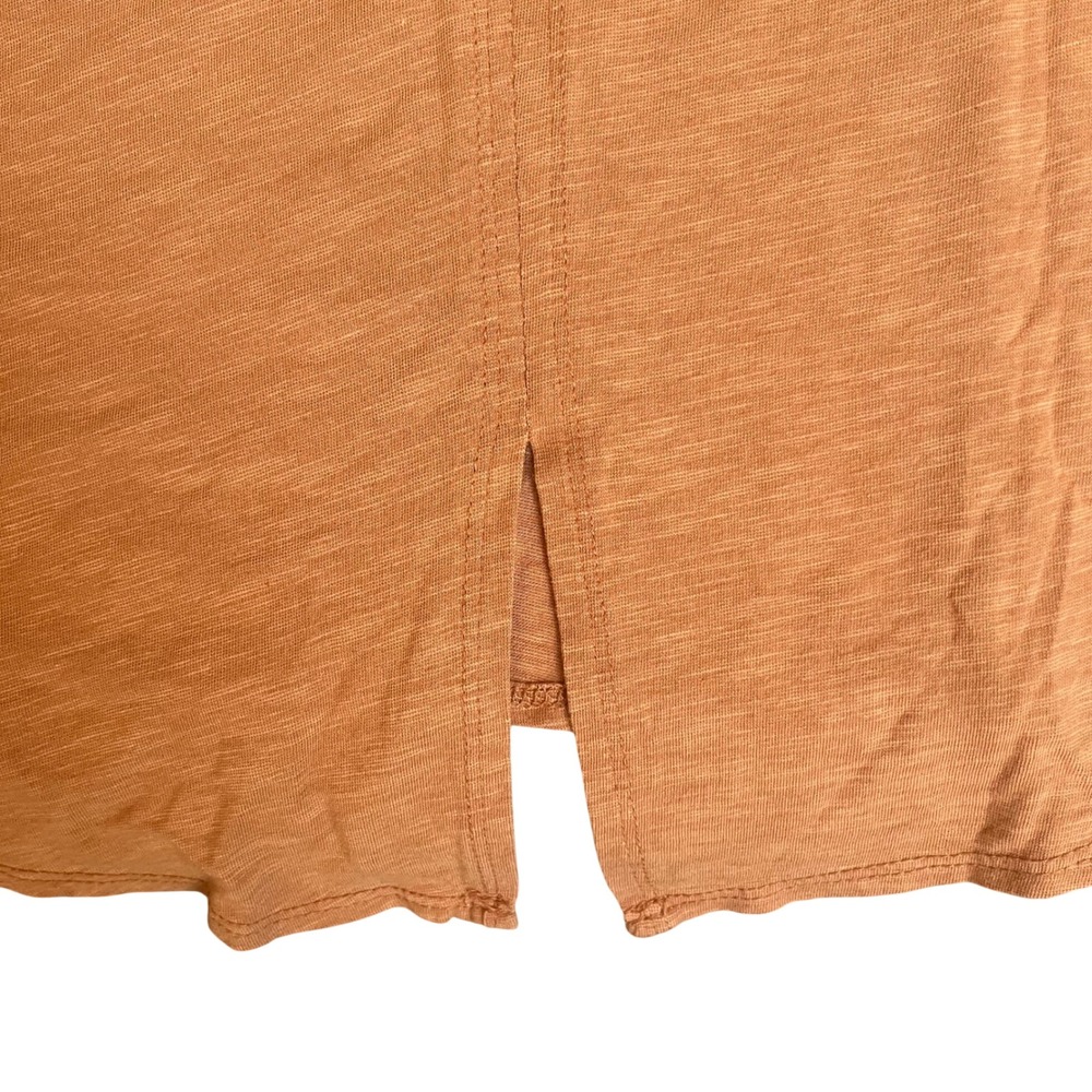 Sigrid Olsen Top Womens Large Orange Excellent Slub Knit Split Back Keyhole Cap - Picture 3 of 7